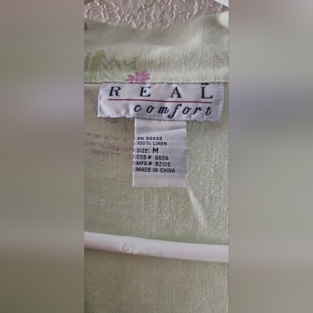 Green Garden-Patterned Button-Up Jacket - image 3